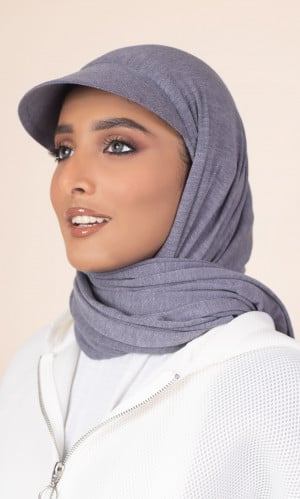 طرحة قطنية مع كاب- رمادي