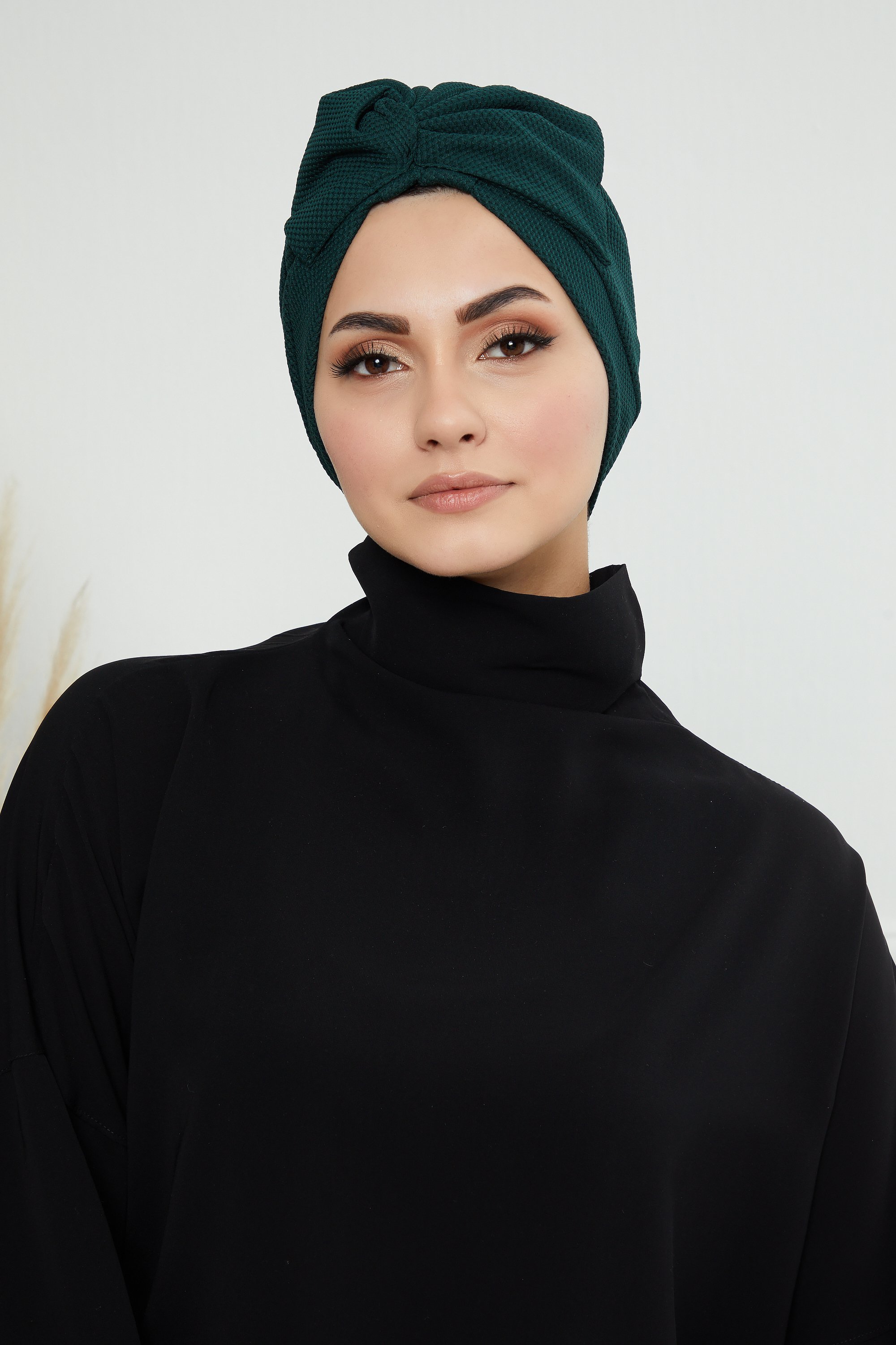 Adjustable Cotton Turban - dark green