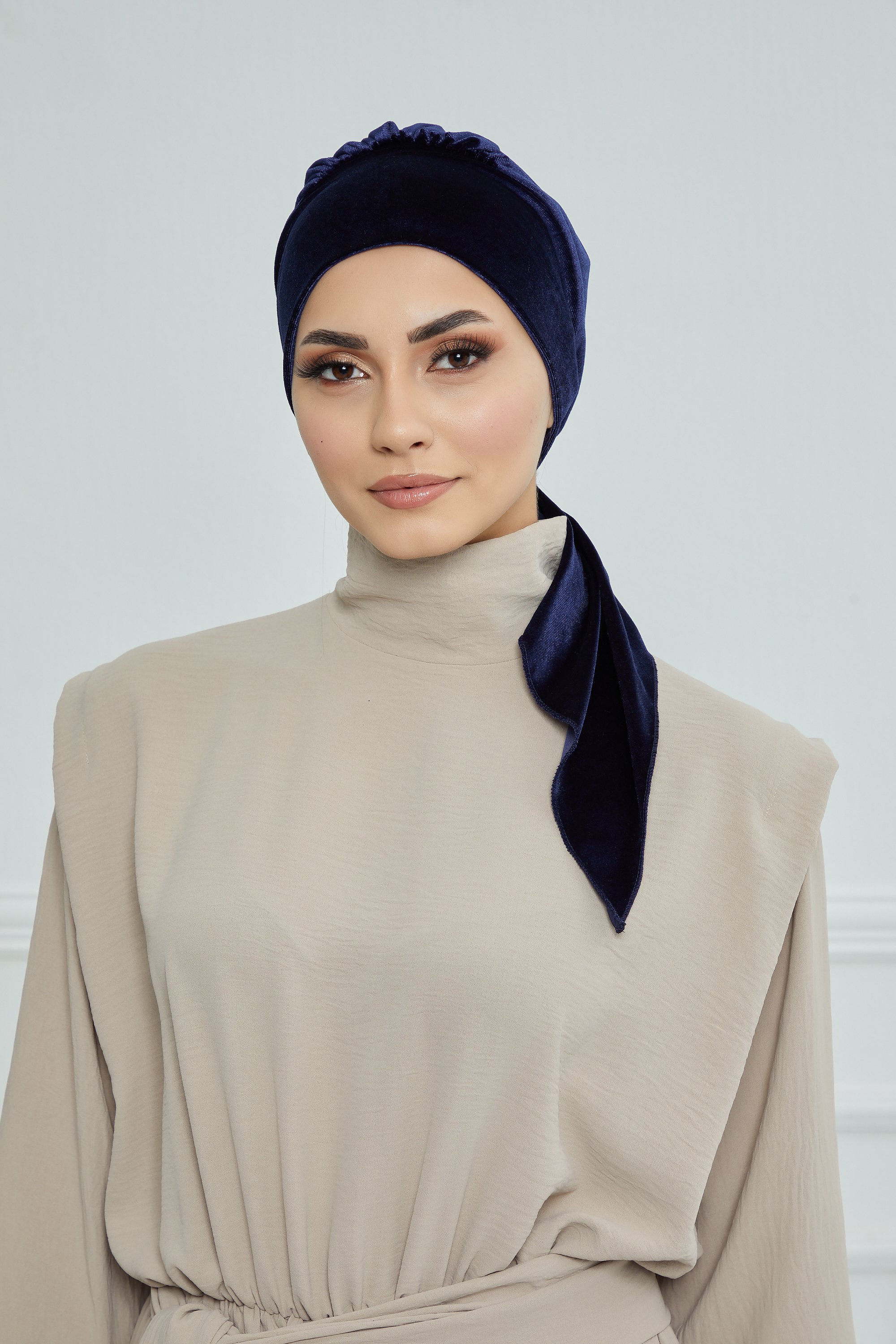 Velvet Turban- Navy blue
