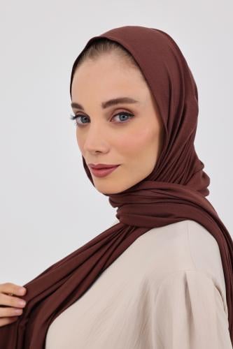 حجاب كويتي قطني دبل سترتش - بني