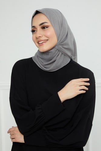 طرحة شاش تركي ميني رمادي غامق