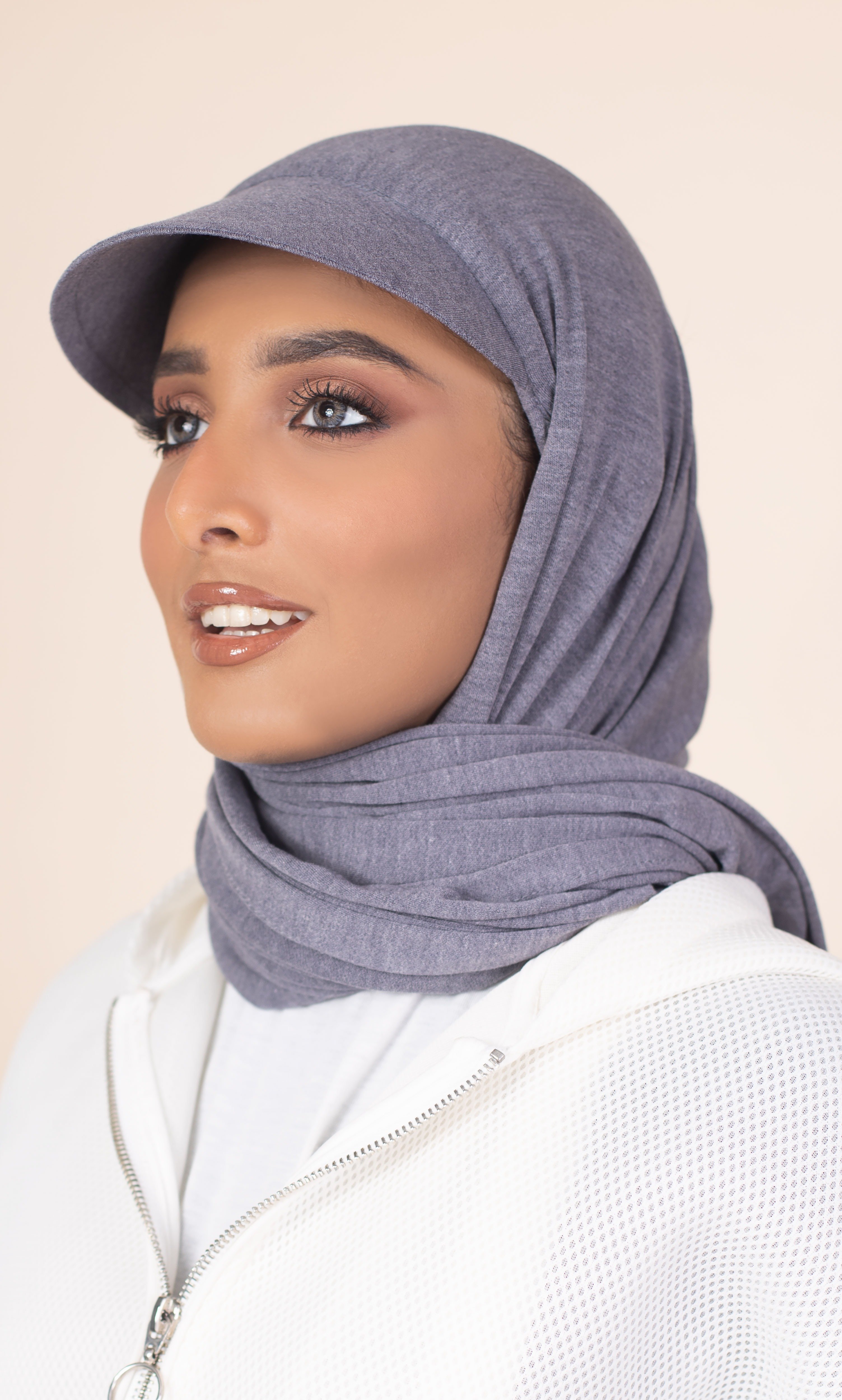 طرحة قطنية مع كاب - رمادي