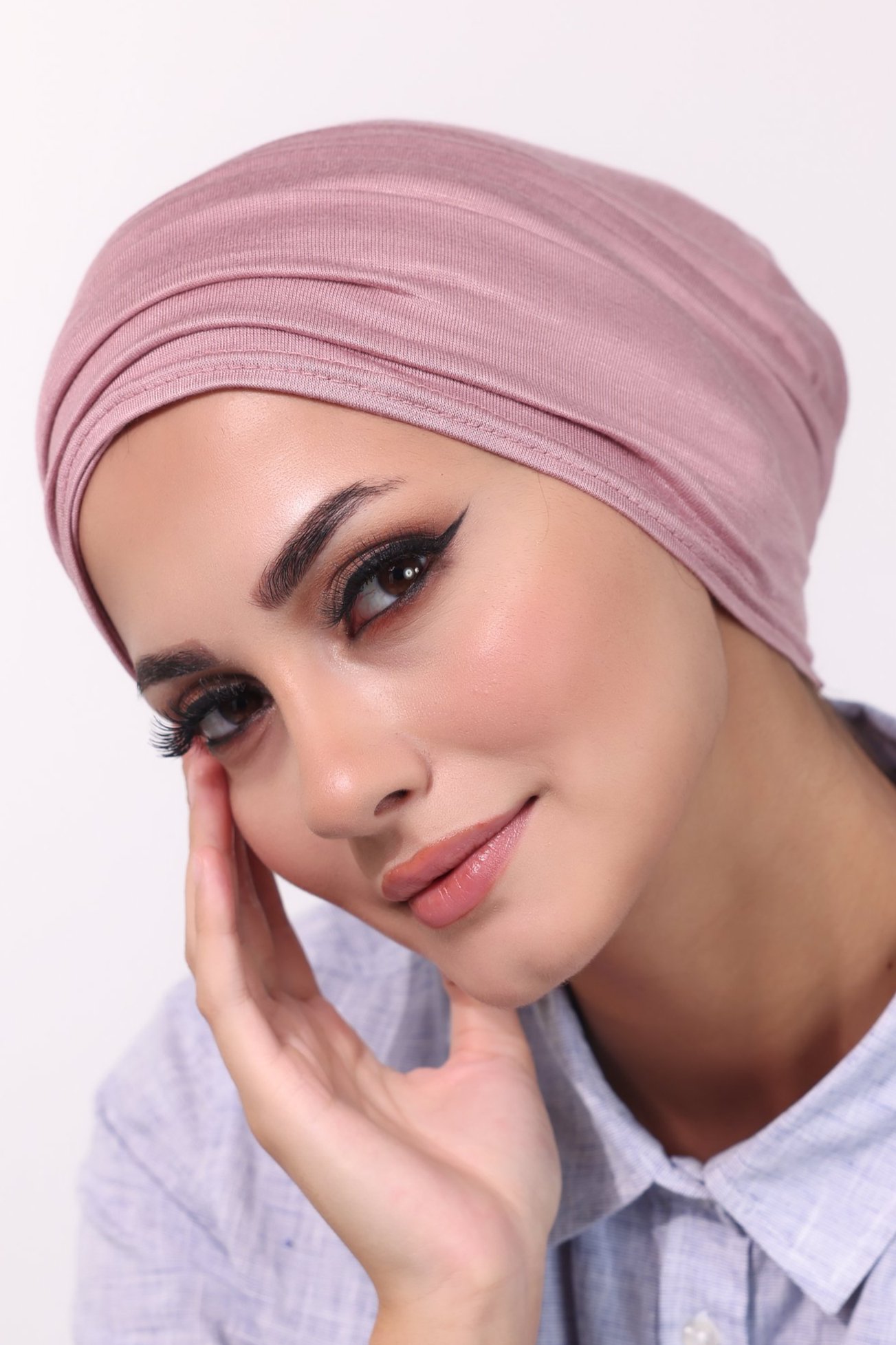 2-Piece Double Stretch Turban-snap button