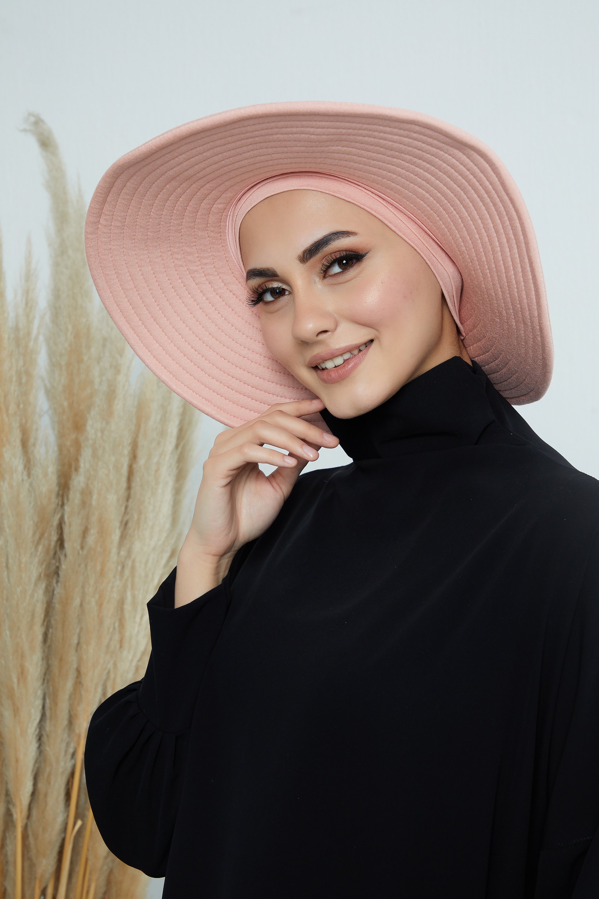 Beach Hijab with Turban- pink