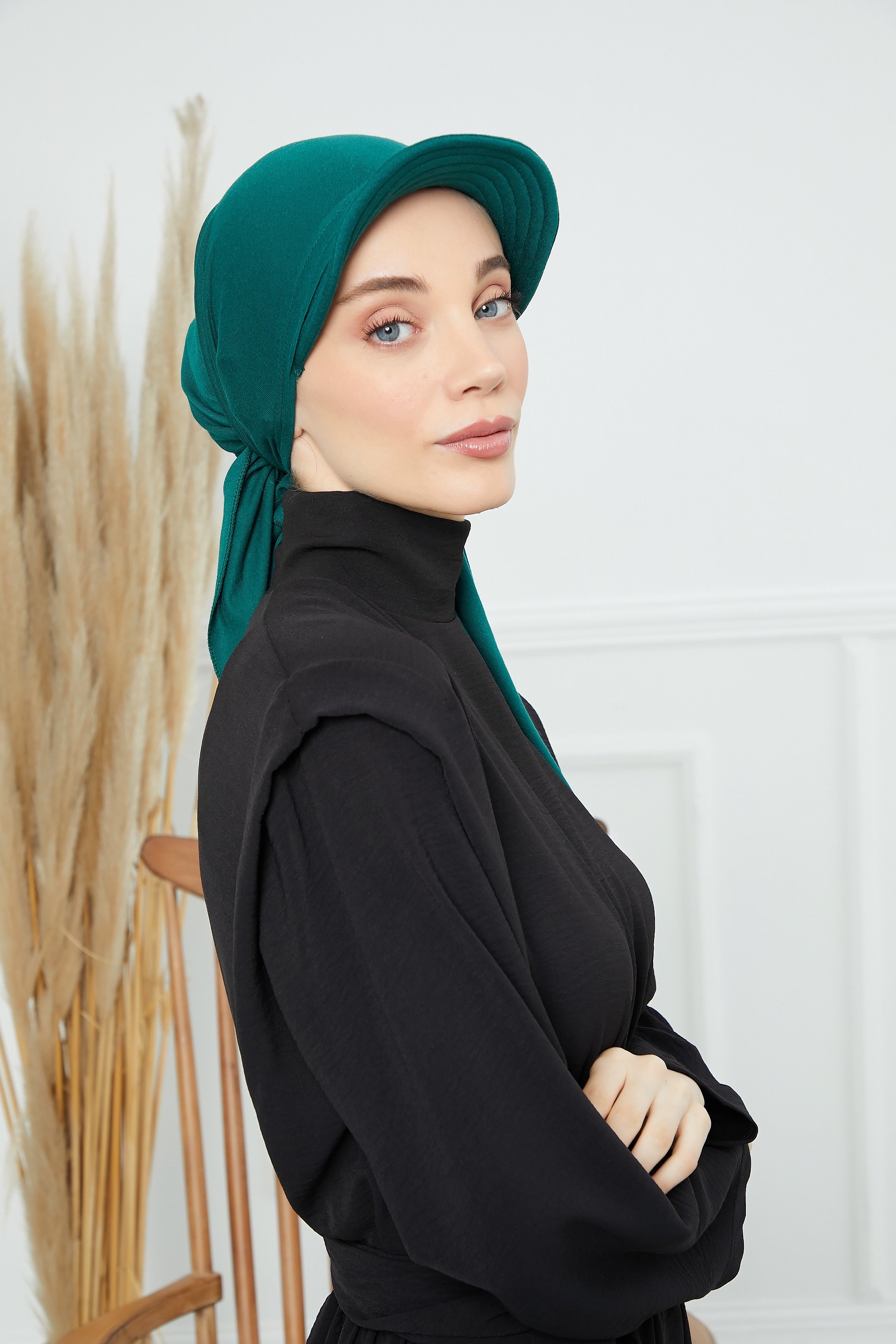 Back tie Turban cap - green