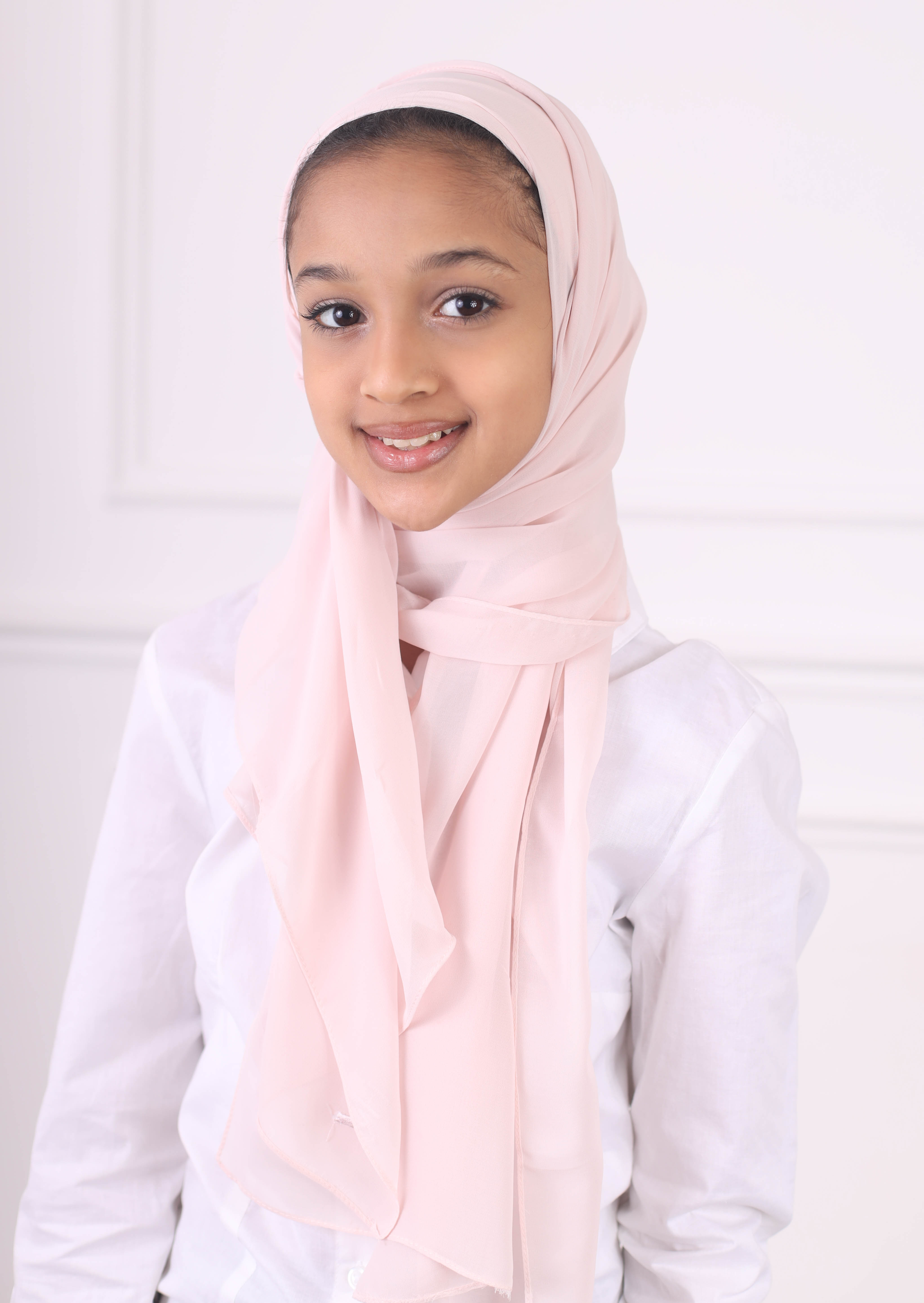 Chiffon girly Hijab with underscarf - pink
