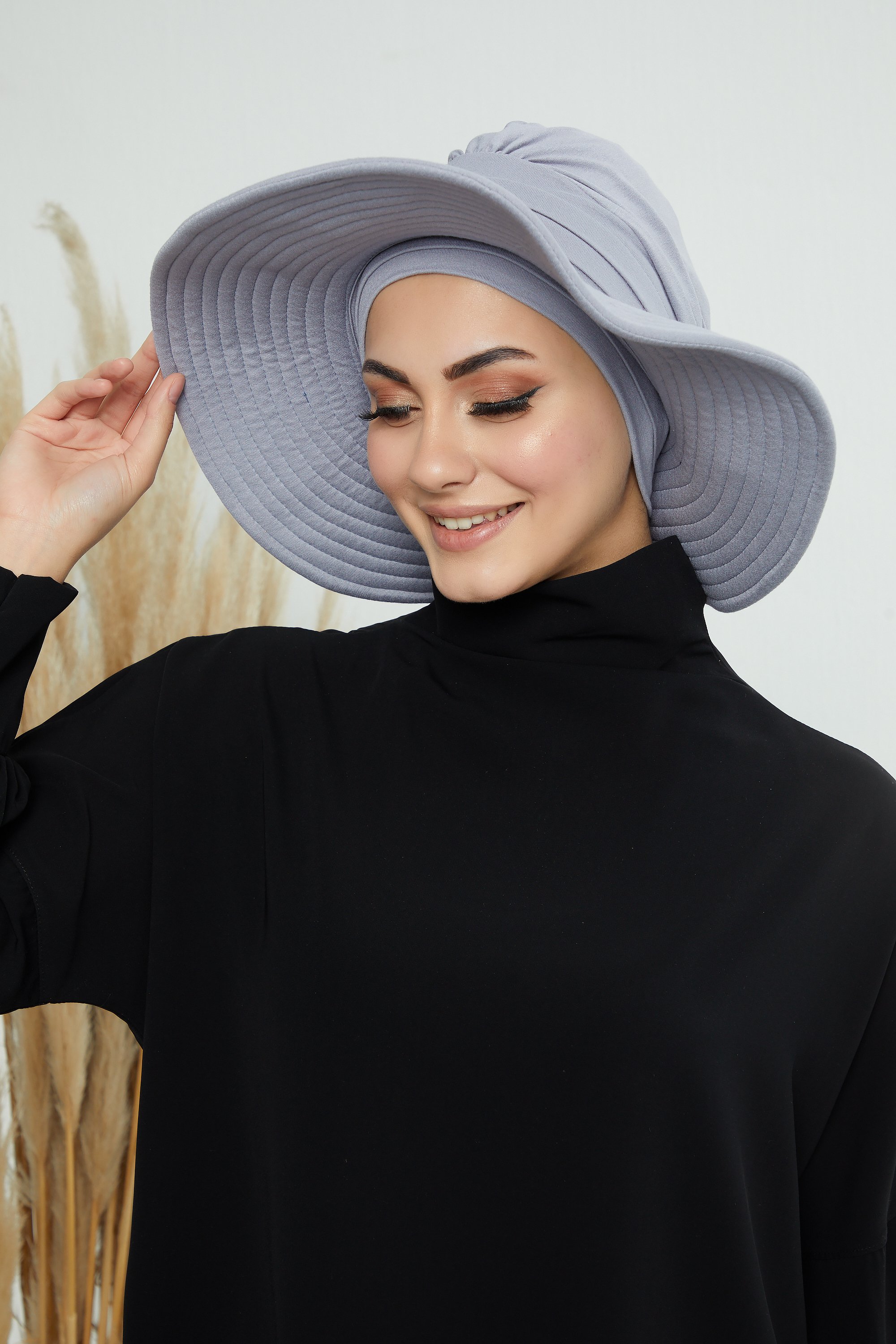 Beach Hijab with Turban- Grey