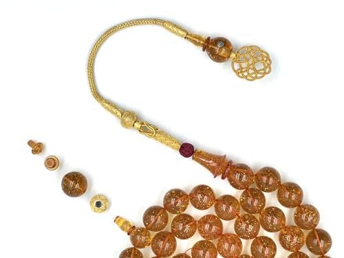 سبحة بكلايت منجم مع طربزونة مطلية ذهب صب قديم خراطة سركان اكتي rosary