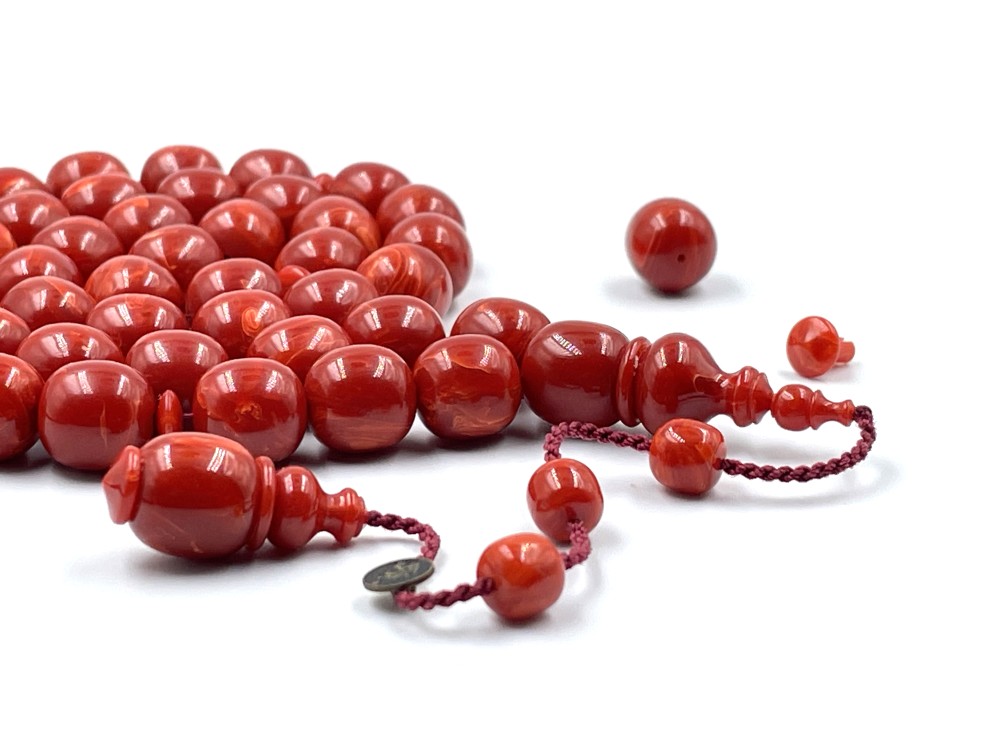 Bakelite rosary made of square American sticks, old casting, lathe 