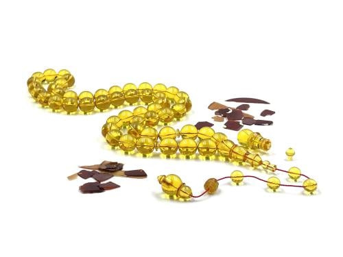 سبحة من زهر فاتوران اصفر صب قديم خراطة يلمز قوندوز