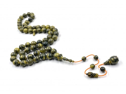 سبحة بكلايت اخضر بعرق كحلي من عصي 30ملم صب قديم خراطة فاتح كايا rosary