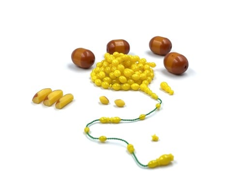 سبحة من بلحات مستكة بطاطسي بتعريق صب قديم خراطة مصنع الفن rosary