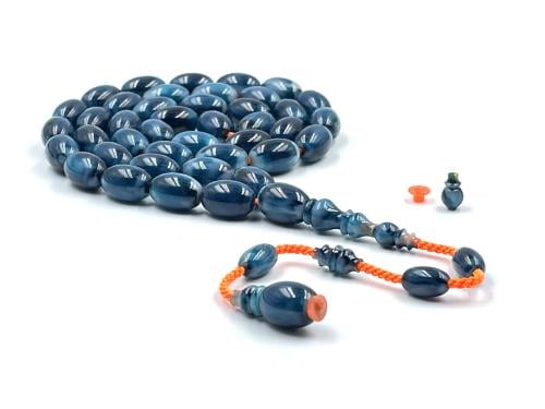 سبحة عكروكي ازرق مقشور من عقود صب قديم خراطة عقيل التركي old rosary