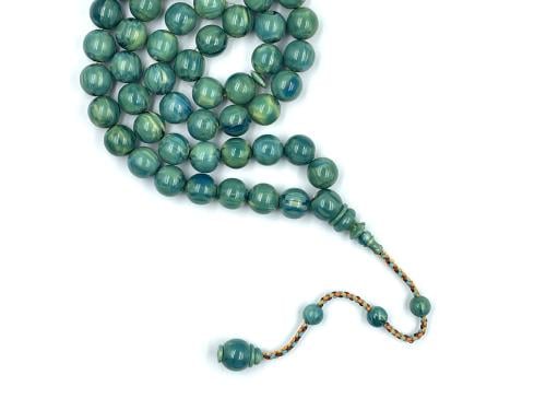 سبحة بكلايت من عقود ازرق بعرق ابيض صب قديم خراطة اسماعيل باشا rosary