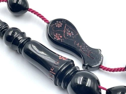 سبحة بكلايت اسود صك صب قديم خراطة مصطفى عسكر old bakelite rosary