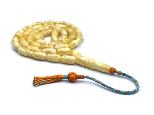 سبحة كهرمان صنوبري معجن بياض Amber rosary