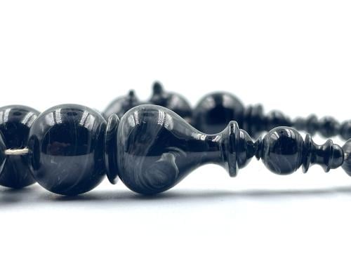 سبحة بكلايت بخيط الورشة من عصي امريكية اسود بتعربق صب قديم خراطة مصطفى ناجي ( البرق )