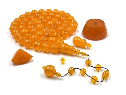 سبحة من عقد جزري معرق بشفافية صب قديم خراطة اسماعيل باشا old rosary