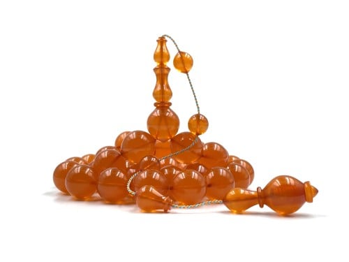 سبحة فاتوران لون واحد شفافية وحدة صب قديم خراطة ابراهيم جيرجي