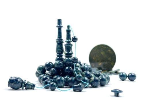 سبحة من مكتبية بكلايت عكروكي ازرق صب قديم خراطة عثمان كيراز rosary