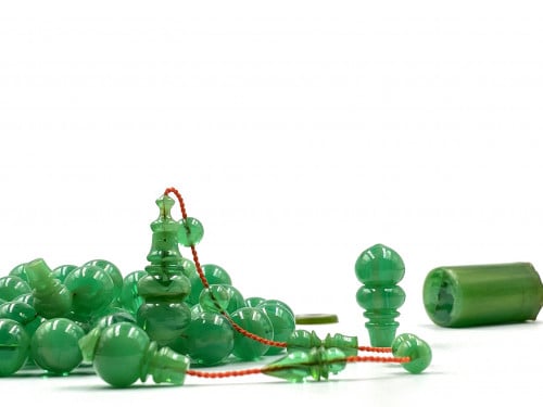 سبحة بكلايت من عصي 18ملم معرقة بشفافية صب قديم خراطة بوحمزة الوكيل