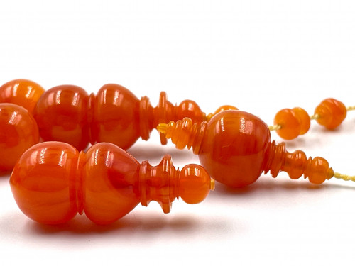 سبحة بكلايت من عصي 25ملم جزري بعرق احمر صب قديم خراطة سفاح القوس