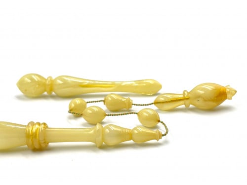 سبحة بكلايت تعريق بشفافية من عصي صب قديم خراطة ابراهيم جيرجي  rosary