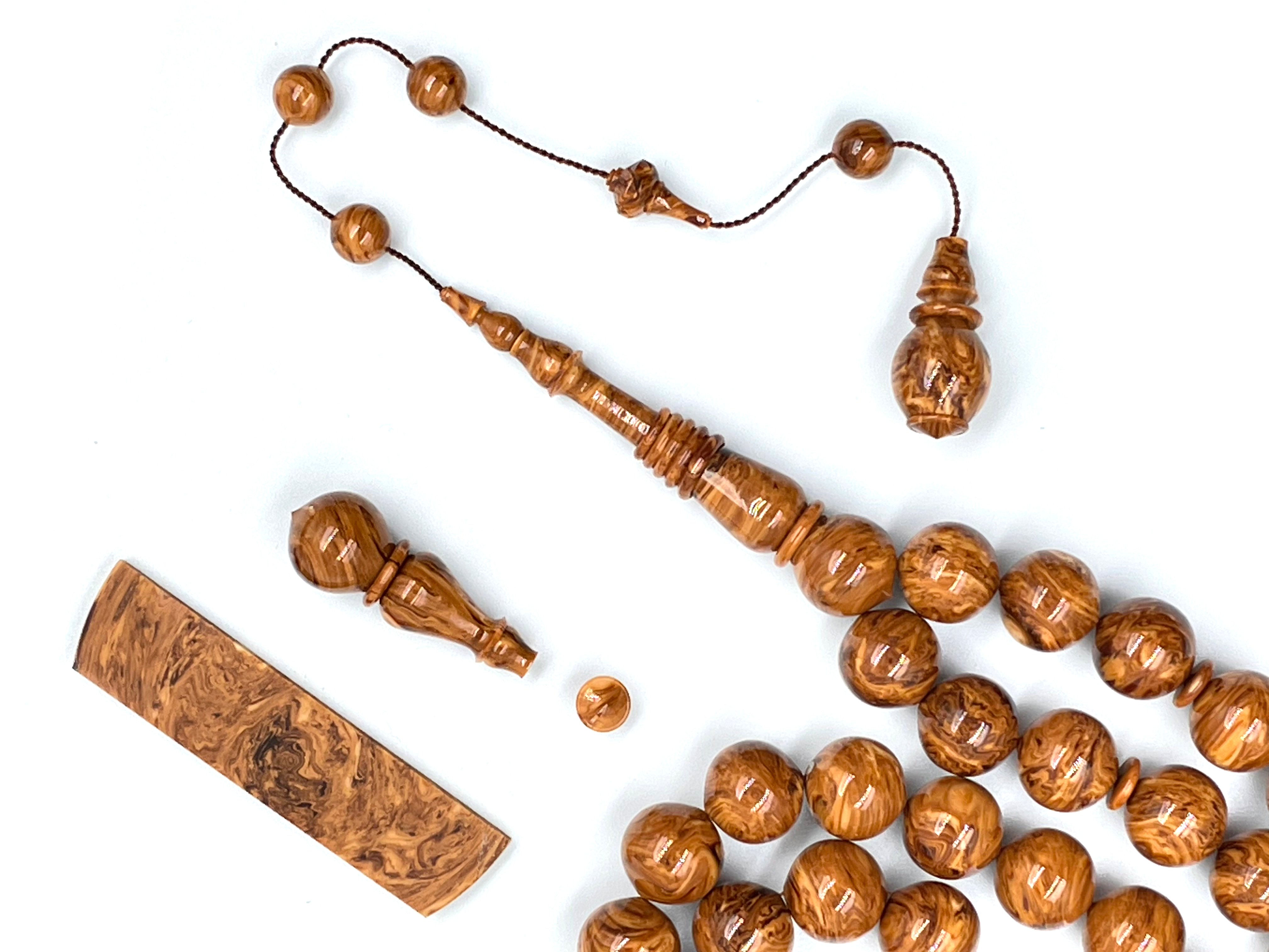 سبحة بكلايت دارسيني مفروز صب قديم تصميم الجوهرة ALHAKEEM ROSARY