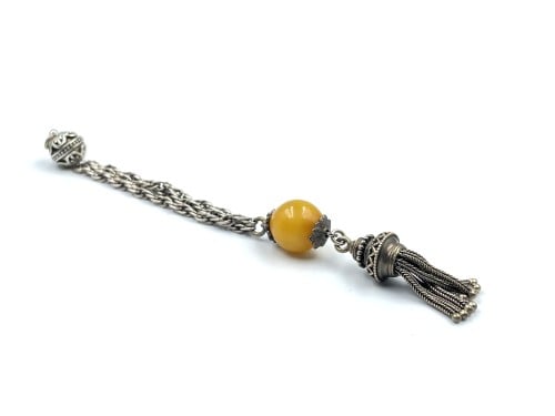 كركوشة فضة مع خرزة مستكة بنهاية فيكتوريا puskulleri  rosary