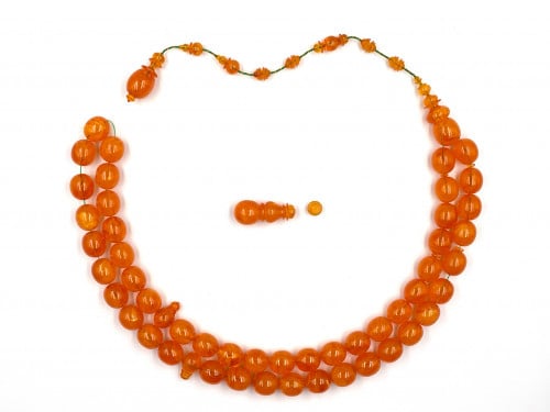 سبحة بكلايت من بلاطة جزرية معرقة بشفافية صب قديم خراطة ابراهيم اليمني