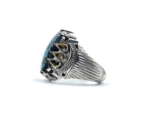 خاتم فيروزي نيشابوري شبكي mens rings