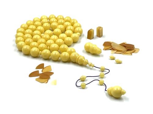 سبحة مستكة معرقة من مكعبات يمنية لون واحد صب قديم خراطة يلمز قندوز