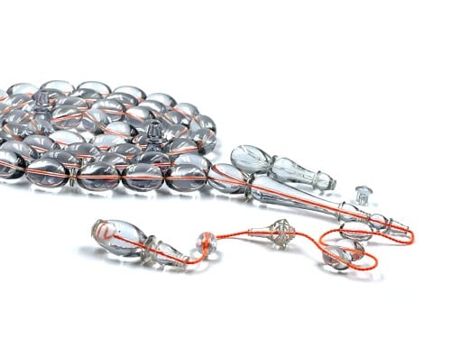 سبحة بكلايت شفاف مائي صب قديم تصميم الجوهرة