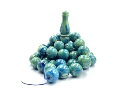 خامة من سبحة بكلايت ازرق بعرق ابيض صب قديم old bakelite rosary