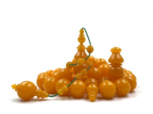 سبحة من مكعبات يمنية مخددة صب قديم خراطة مصطفى ناجي rosary