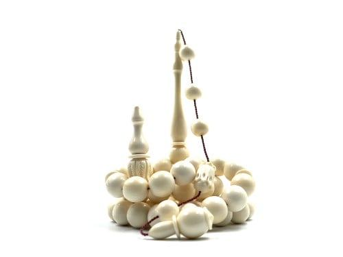 سبحة عاج ماموث ابيض خراطة فاتح بازل mammoth ivory rosary