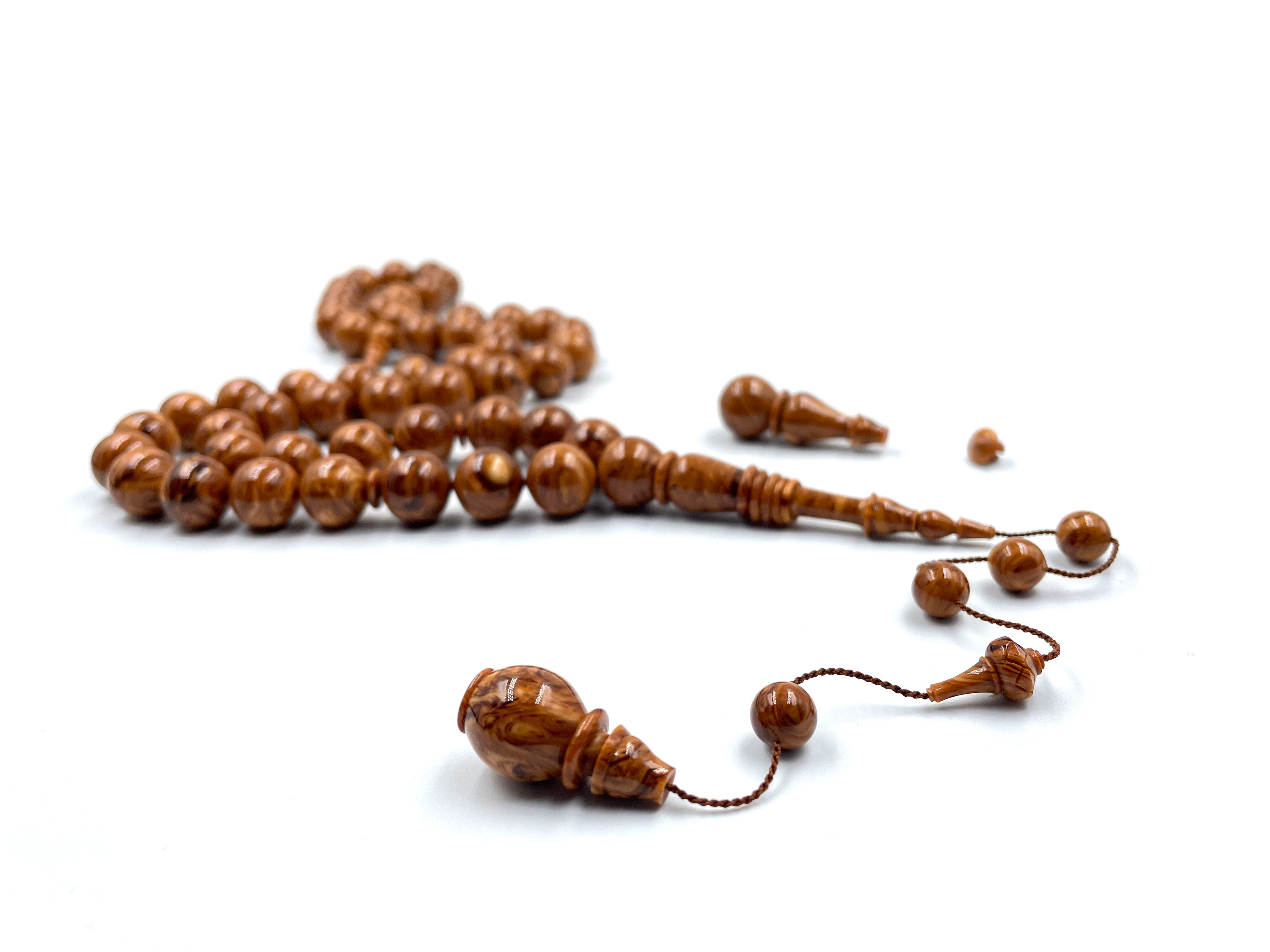 سبحة بكلايت دارسيني مفروز صب قديم تصميم الجوهرة ALHAKEEM ROSARY