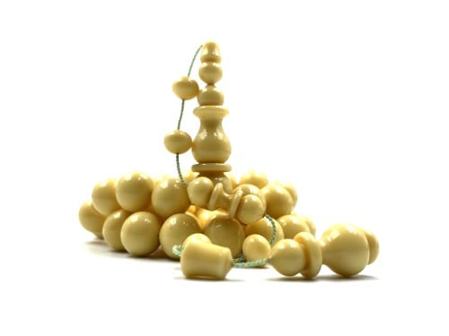 سبحة من عصي مستكة منمشة صب قديم خراطة مصنع الفن rosary