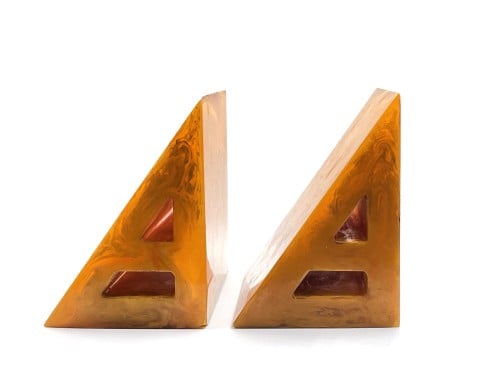 مكتبية مثلثة معرقة بشفافية صب قديم old bakelite