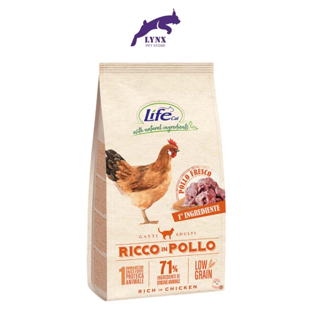لايف كات طعام جاف للقطط البالغة - تركيبة غنية بالدجاج متعدد الاحجام