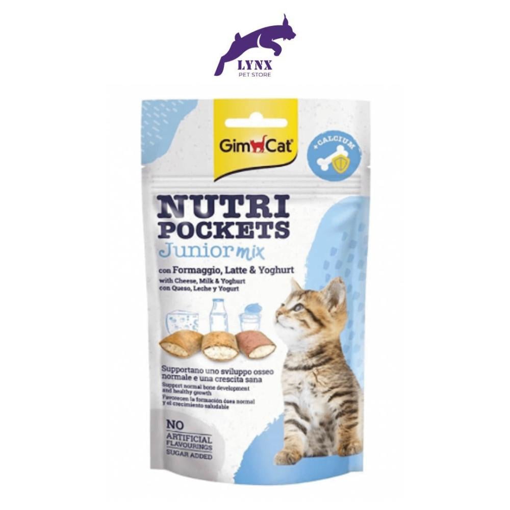 جيم كات مكافاة صحية للقطط الصغيرة محشوة بكريمة بالكالسيوم لدعم العظام