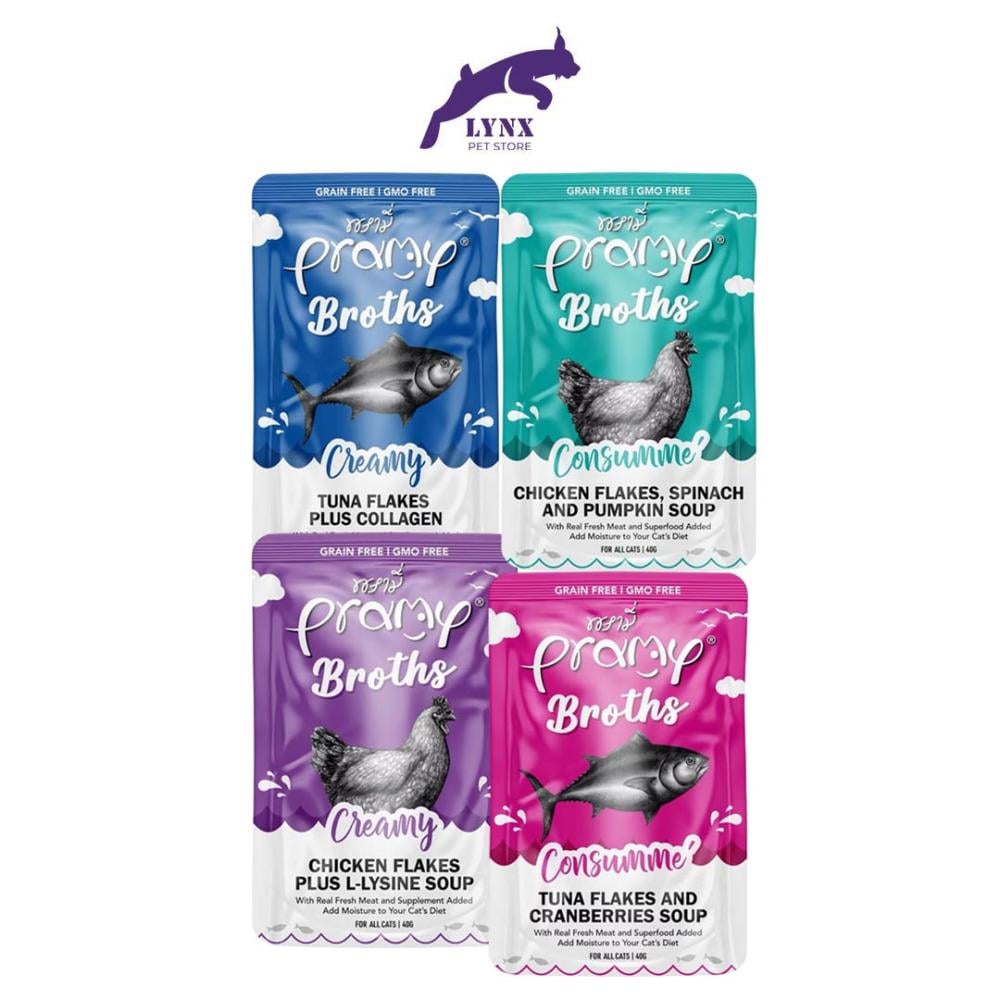 برامي شوربة طعام قطط الصغيرة والبالغة طبيعي لذيذ 40 جرام متعدد النكهات