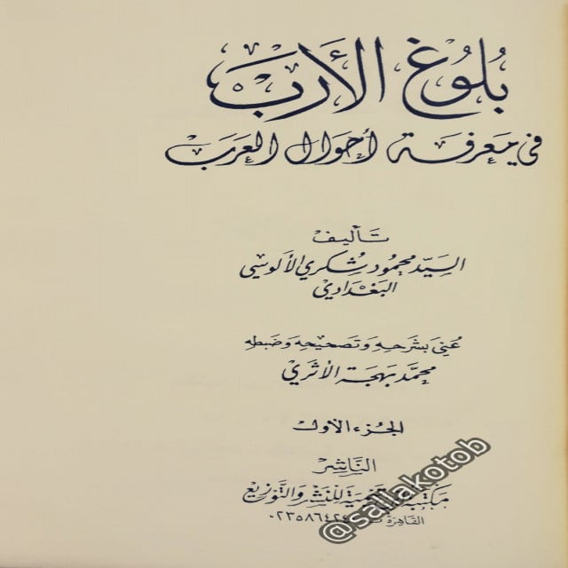 بلوغ الأرب في معرفة أحوال العرب 1 3 سلة الكتب