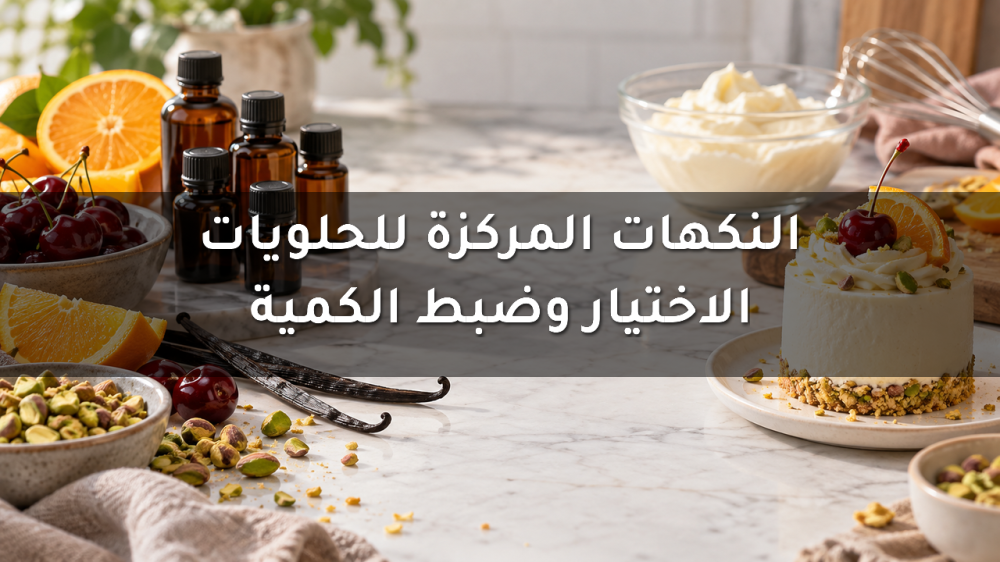 نكهات مركزة للحلويات مع الكيك والفستق والكرز