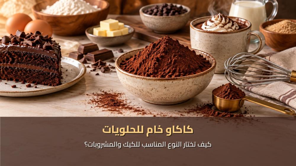 غلاف كاكاو خام للحلويات والكيك والمشروبات من أنلر