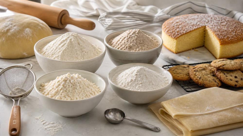أنواع الدقيق للمخبوزات والحلويات: كيف تختار النوع المناسب لكل وصفة؟