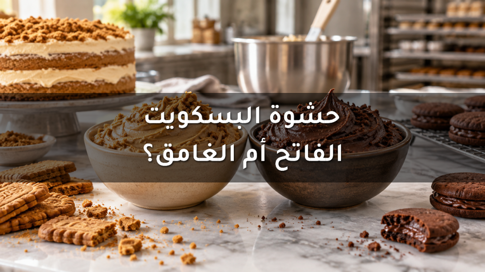 حشوة بسكويت فاتحة وغامقة للكيك والكوكيز