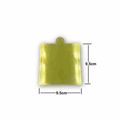 قاعدة كيك مربع ذهبي مقاس 9.5 سم