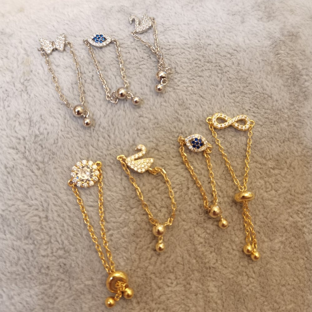 Pure silver chain rings