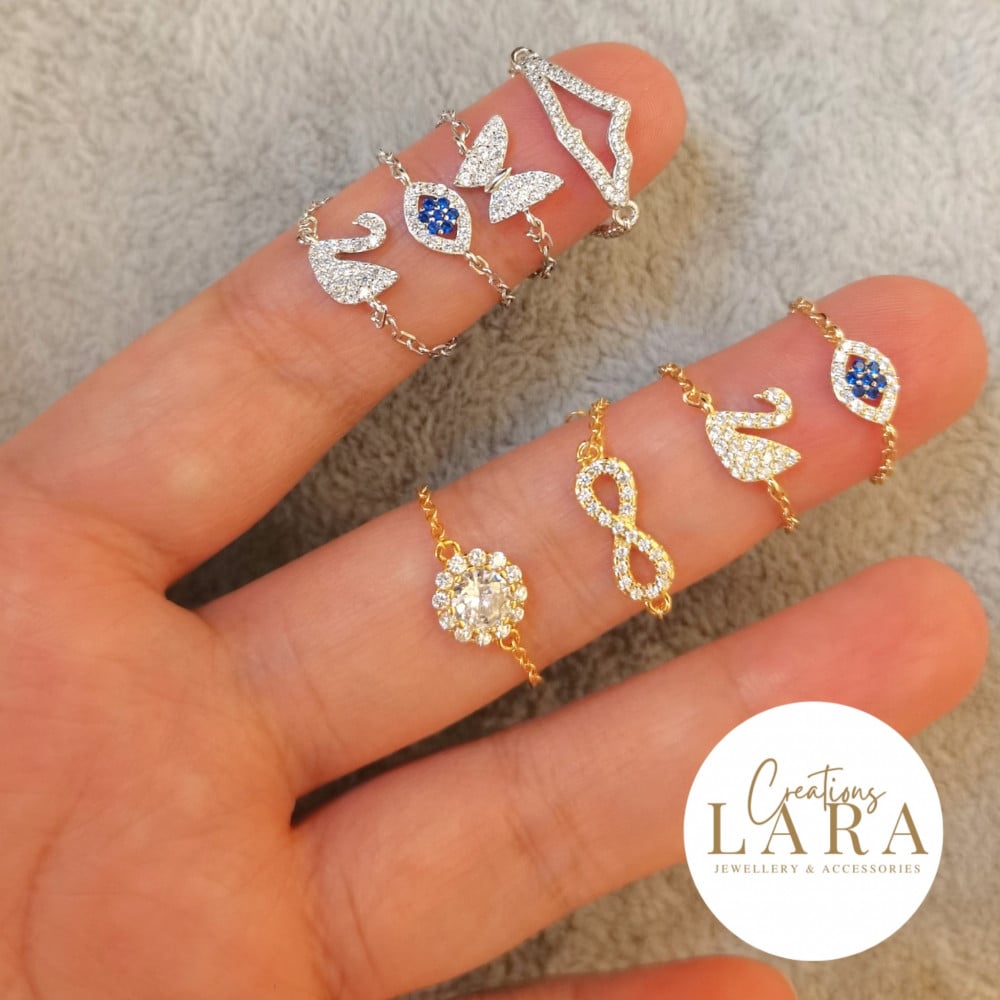 Pure silver chain rings